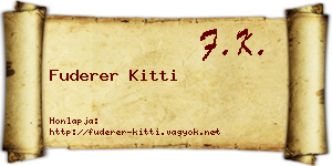 Fuderer Kitti névjegykártya